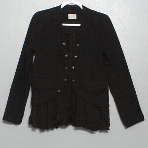 Jolt black steampunk goth pink edgy layered lace bottom blazer jacket
